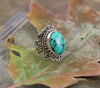 Jewelry,New Items,Gifts Default Large Turquoise Filagree Ring Size 8 jr055