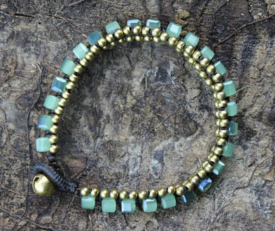 Jewelry,New Items,Gifts,Men's Jewelry Default Green/Blue Glass Bead Bracelet jb146