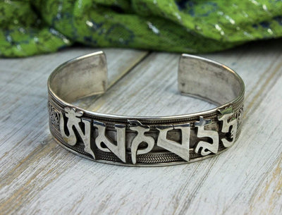 Jewelry,New Items,Gifts,Om,Men's Jewelry,Men,Women Default Tibetan Mantra Filagree Cuff JB651