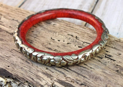 Jewelry,New Items,Gifts,Tibetan Style,Women Default Tibetan Red Copal Bracelet With Flowers JB661