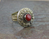 Jewelry,New Items,Gifts,Under 35 Dollars Default Vintage-style Coral and Brass Adjustable Ring jr038