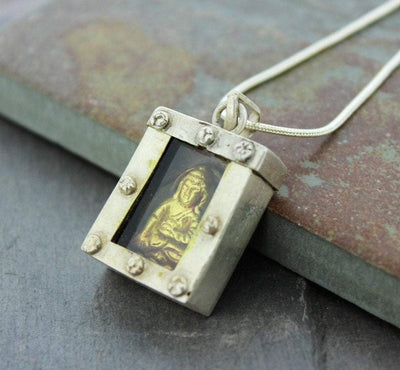 Jewelry,New Items,Men's Jewelry Default Sterling Silver Buddha Prayer Box Pendant jp324