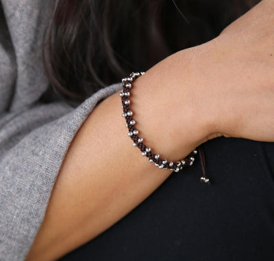 Jewelry,New Items,Men's Jewelry Default Sterling Silver Thai Bracelet on Brown Cord jb335