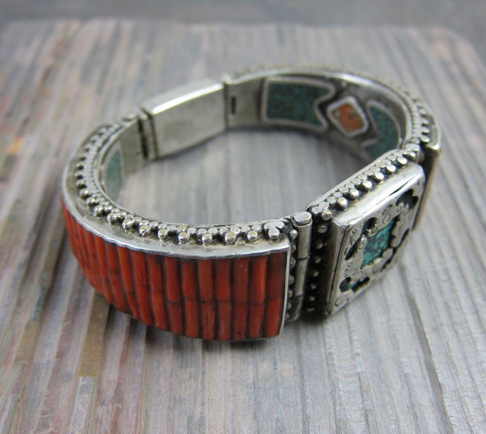 Jewelry,New Items,Mother's Day Default Silver and Vintage Beads Bracelet jb024