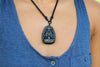 Jewelry,New Items,Mother's Day,Deities Default Adjustable Tibetan Onyx Chenrezig Necklace jn268