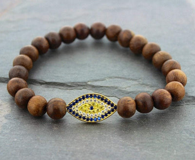 Jewelry,New Items,Mother's Day,The Gold Collection Default Hand Made Gold Evil Eye Mala Bracelet wm209