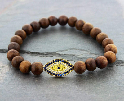 Jewelry,New Items,Mother's Day,The Gold Collection Default Hand Made Gold Evil Eye Mala Bracelet wm209