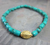 Jewelry,New Items,Mother's Day,Turquoise,The Gold Collection Default Turquoise and Gold Tibetan Bracelet wm083