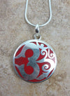 Jewelry,New Items,Om Default Hand Painted OM Pendant jp101coral