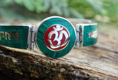 Jewelry,New Items,Om Default Malachite Mantra Watch Bracelet jb259