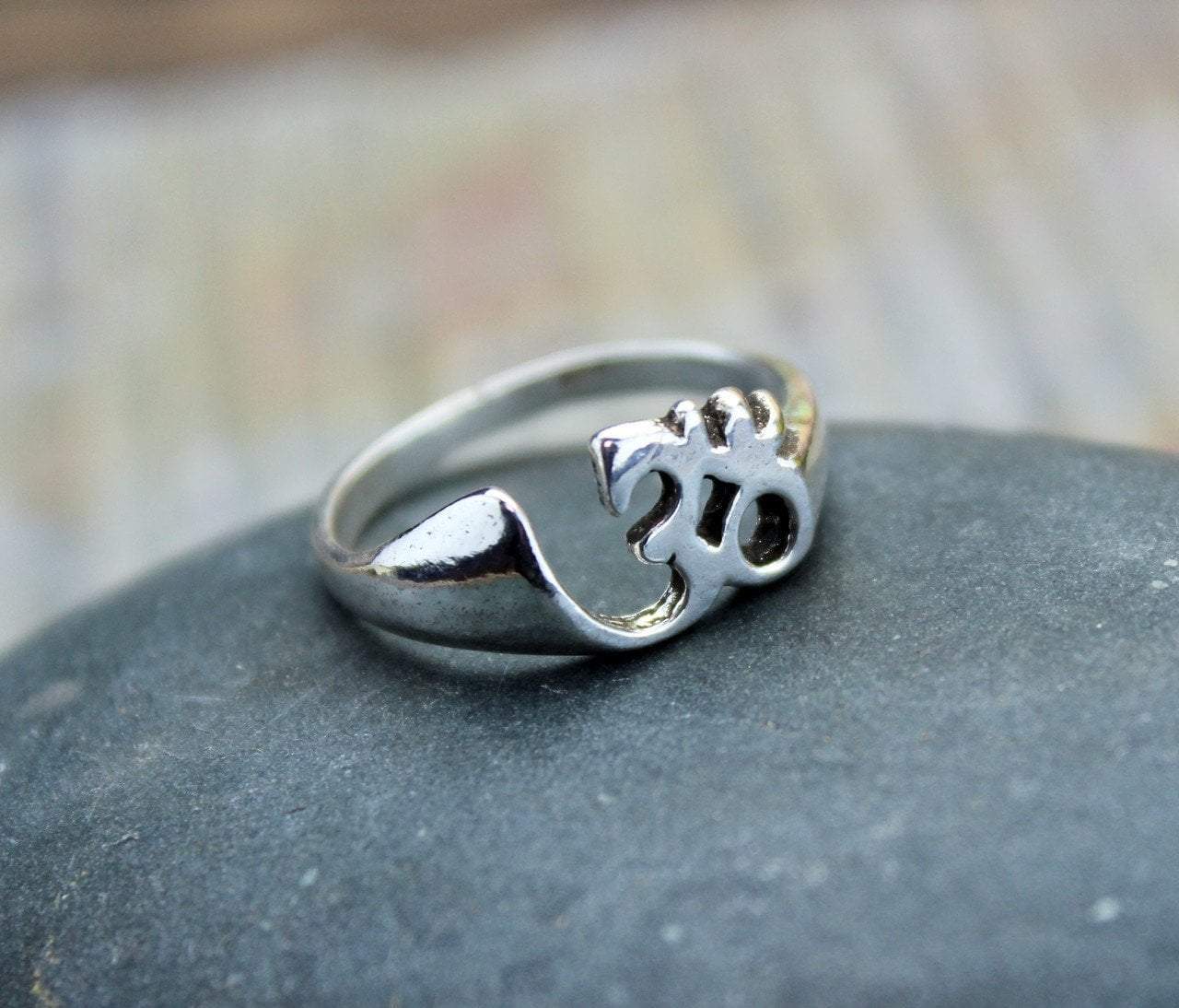 Buy Sterling Silver Little High Polish OM Ring, Dainty Ring, Yoga Ring, Silver  Ring, Religious Ring Online in India - Etsy