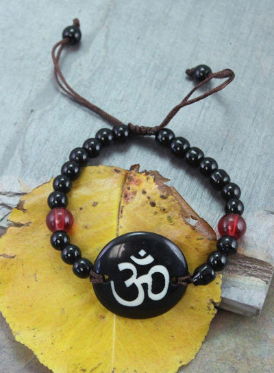Jewelry,New Items,Om,Under 35 Dollars Default Simple Om Bone Bracelet jb093