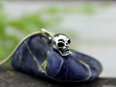 Jewelry,New Items,Skulls,Under 35 Dollars,Men's Jewelry Default Tiny Sterling Silver Skull Pendant jp457