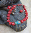 Jewelry,New Items,Tibetan Style,Mother's Day Default Red Mountain Jade Adjustable Wrist Mala wm075