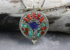 Jewelry,New Items,Turquoise Default Tibetan Coral, Lapis and Turquoise Pendant jp407