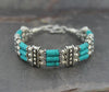 Jewelry,New Items,Turquoise Default Turquoise and Silver Bands Bracelet jb137