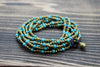 Jewelry,New Items,Turquoise,Valentines Day Gift Guide Default Brass and Turquoise Wrap Bracelet jb152