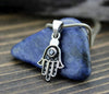 Jewelry,New Items,Under 35 Dollars Default Sterling Silver Hamsa and Onyx Pendant jp462