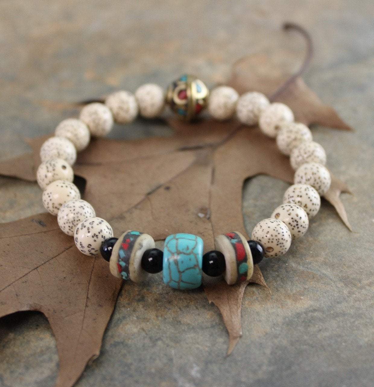 Jewelry,New Items,Under 35 Dollars,Men's Jewelry Default Lotus Seed With Vintage Tibetan Beads wm248