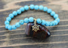 Jewelry,New Items,Under 35 Dollars,Turquoise Default Faceted Turquoise Dharma Wheel Wrist Mala wm317