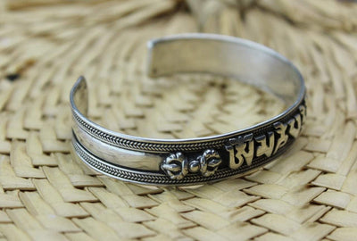 Jewelry,Om,Men's Jewelry Default Solid Silver Om Mani Padme Hung Bracelet jb017