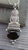 Jewelry,One of a Kind,New Items,Buddha,Tibetan Style Default One of a Kind Hand Carved Buddha Citrine Pendant jp197