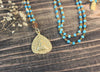 Jewelry,One of a Kind,New Items,Gifts,Buddha,Mother's Day,Deities,The Gold Collection Default Gold and Turquoise Buddha Necklace jn446