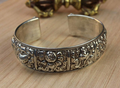 Jewelry,One of a Kind,New Items,Gifts,Tibetan Style,Men's Jewelry,Men,Women Default Eight Auspicious Symbols Cuff Bracelet JB649