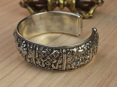 Jewelry,One of a Kind,New Items,Gifts,Tibetan Style,Men's Jewelry,Men,Women Default Eight Auspicious Symbols Cuff Bracelet JB649
