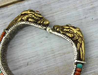 Jewelry,One of a Kind,New Items,Men's Jewelry Default One of a Kind Antique Coral  Dragon Bracelet jb173