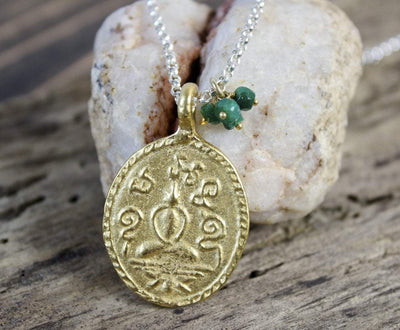 Jewelry,Sale,New Items,Gifts,Mother's Day,Tibetan Style Default Green Namo Amulet Necklace Jn413