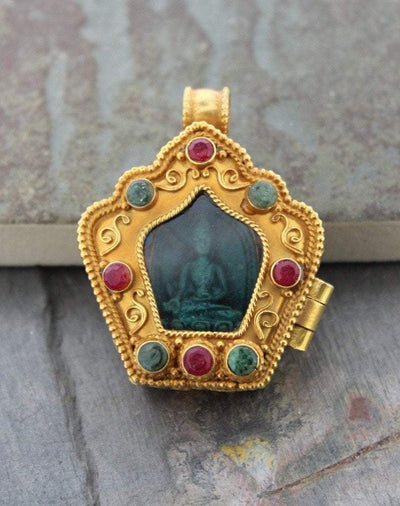 Jewelry,The Gold Collection Gold Plated Gau with Medicine Buddha ga046