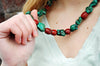 Jewelry,Tibetan Style Default Red and Green Mala Bead Necklace jn196