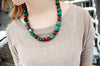 Jewelry,Tibetan Style Default Red and Green Mala Bead Necklace jn196