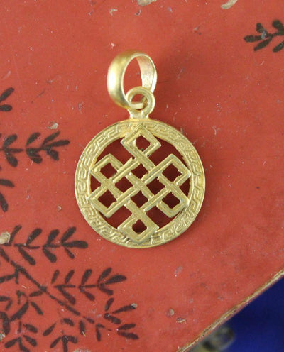 Jewelry,Tibetan Style,The Gold Collection Default Gold Tibetan Eternal Knot Pendant jp235