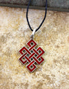 Jewelry,Tibetan Style,Under 35 Dollars,Men's Jewelry Default Coral and Silver Eternal Knot jp155