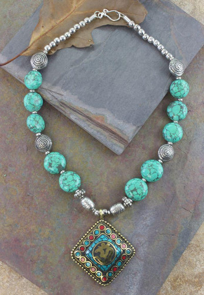 Jewelry,Turquoise Default Modern Tibetan Turquoise Necklace jn063