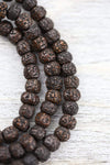 Mala Beads Aged Dark Rudraksha Mala & Bracelet Set