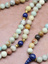 Mala Beads Amazonite Mala with Gold Cheppu Pendant ML621
