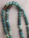 Mala Beads Auspicious Hamsa and Moss Agate Necklace ML570