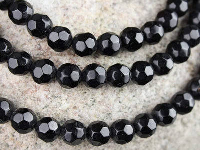 Mala Beads Beautiful Faceted Onyx Mala Necklace ML546