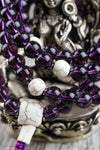 Mala Beads Calming Meditation Amethyst and Magnesite Mala ML527