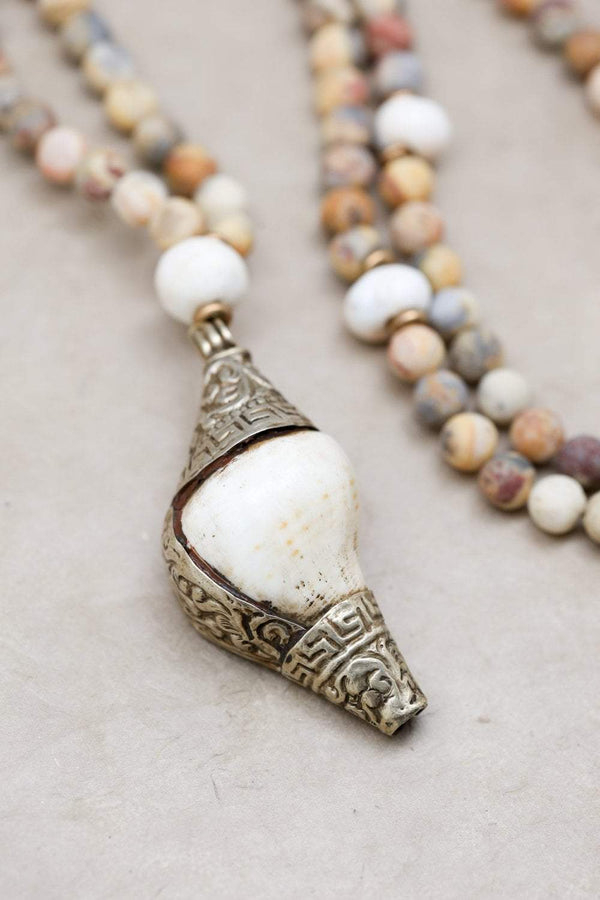 Conch Shell Dharma Mala - DharmaShop