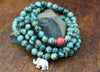 Mala Beads Default African Turquoise Elephant Stretchy Mala ml232