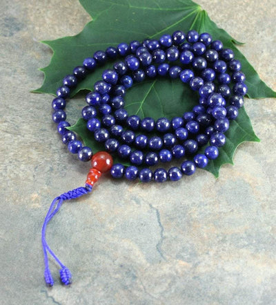 Mala Beads Default Deep Blue Lapis 108 Bead Tibetan Mala ml178