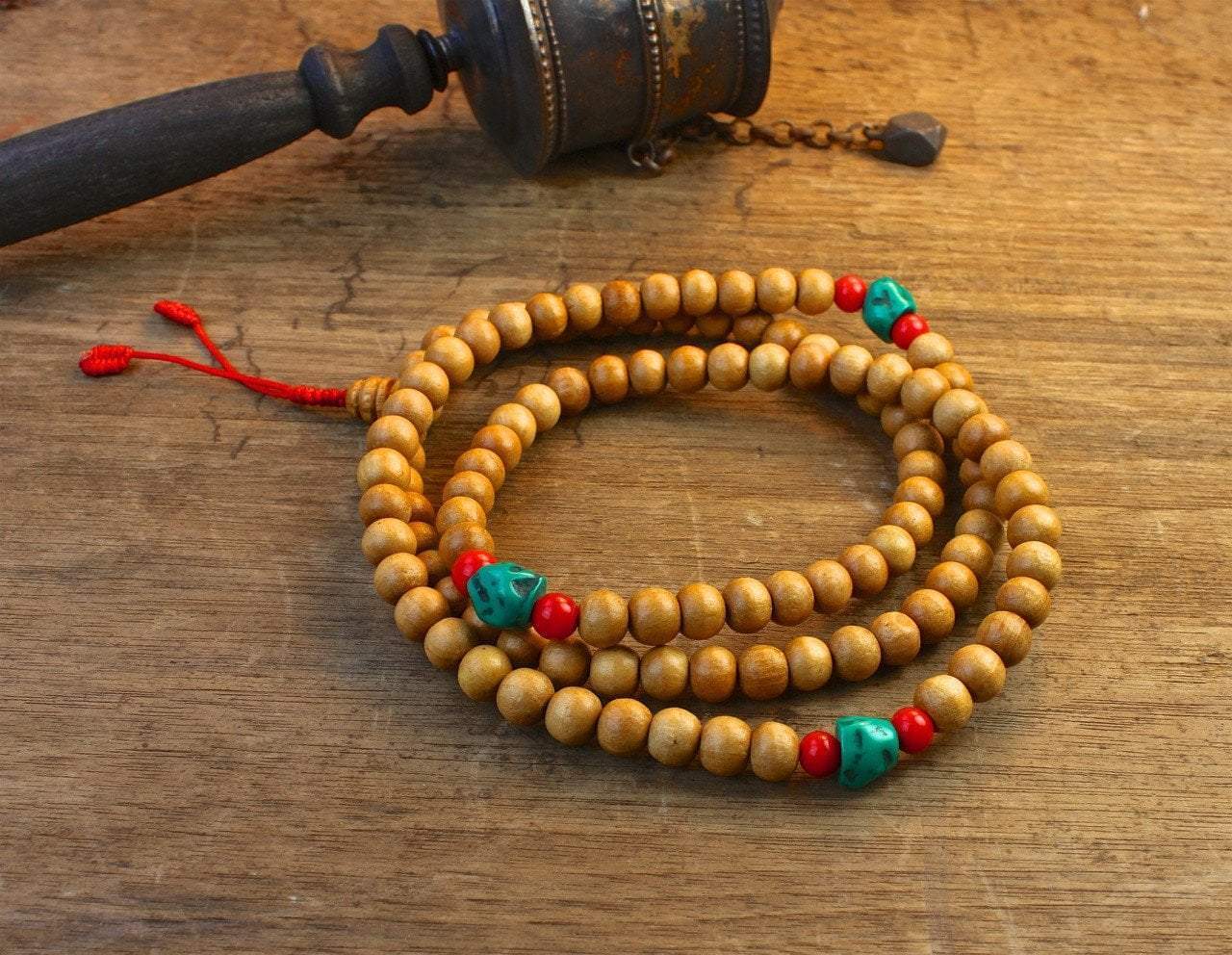 Mala Beads Default Natural Wood Tibetan Mala ML483