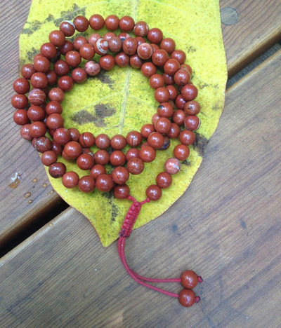 Mala Beads Default Red Jasper 108 Bead Mala with Adjustable Knot ml093