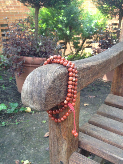 Mala Beads Default Red Jasper 108 Bead Mala with Adjustable Knot ml093