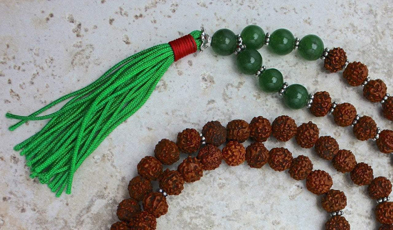 Mala Beads Default Rudraksha and Aventurine Bead Mala ml206