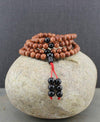 Mala Beads Default Sunstone and Onyx 108 Bead Tibetan Mala ml111